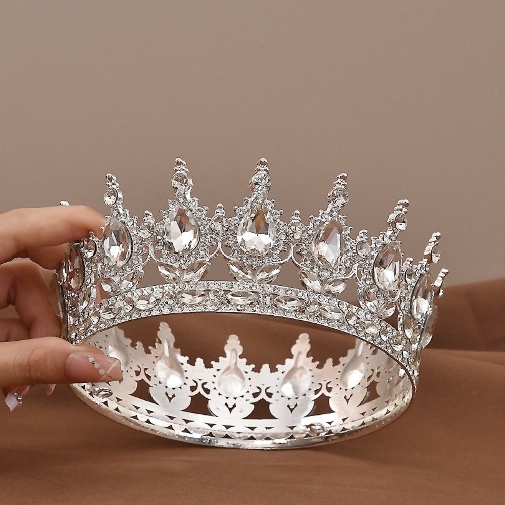 Vintage Silver Crystal Rhinestone Tiara Crown